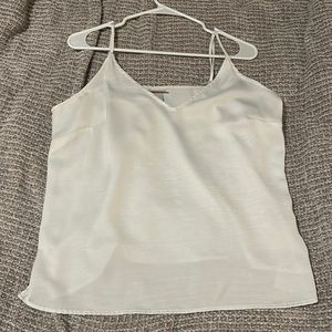White satin tank top